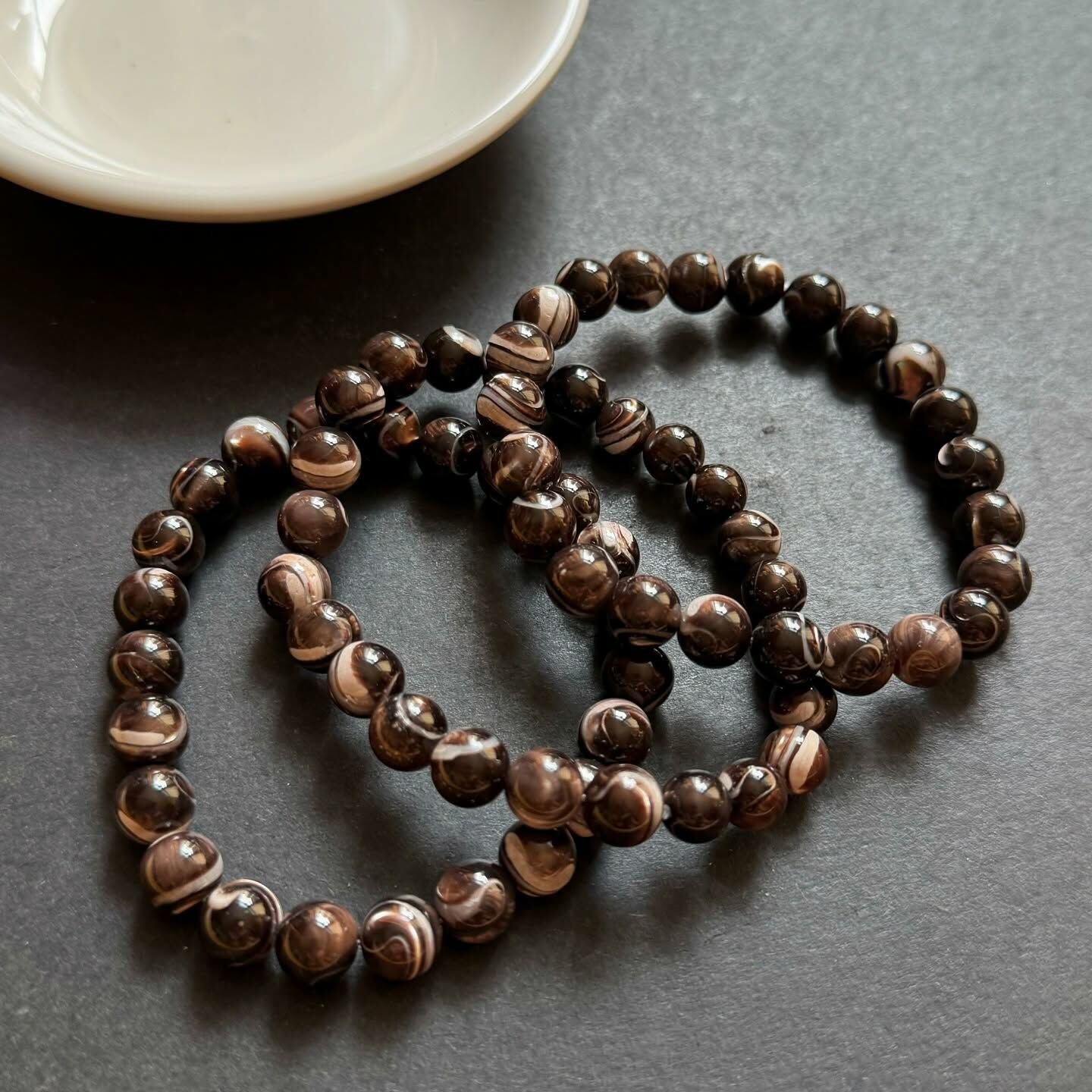 [原石] 黑母貝 水晶手串