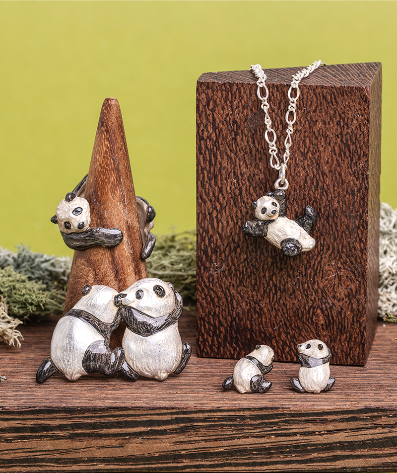 熊貓耳環/胸針/戒指/頸鏈