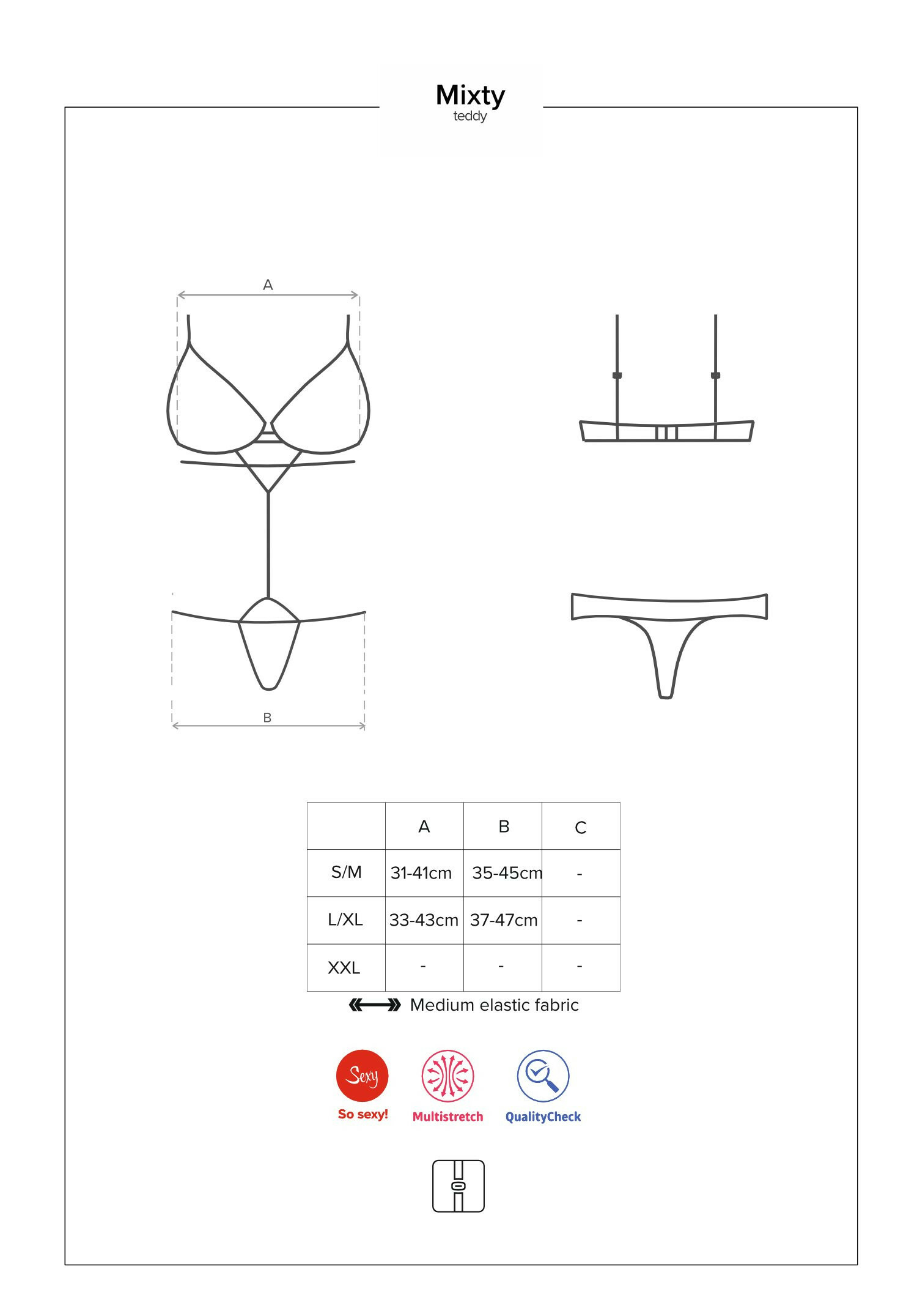 Obsessive - Mixty teddy black - S/M/L/XL