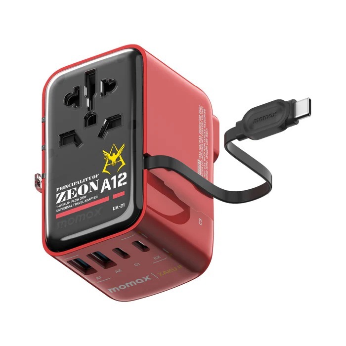 Momax 1-World+ Flow 35W 伸缩充電線旅行插座 (70厘米) 機動戰士高達 x Momax系列