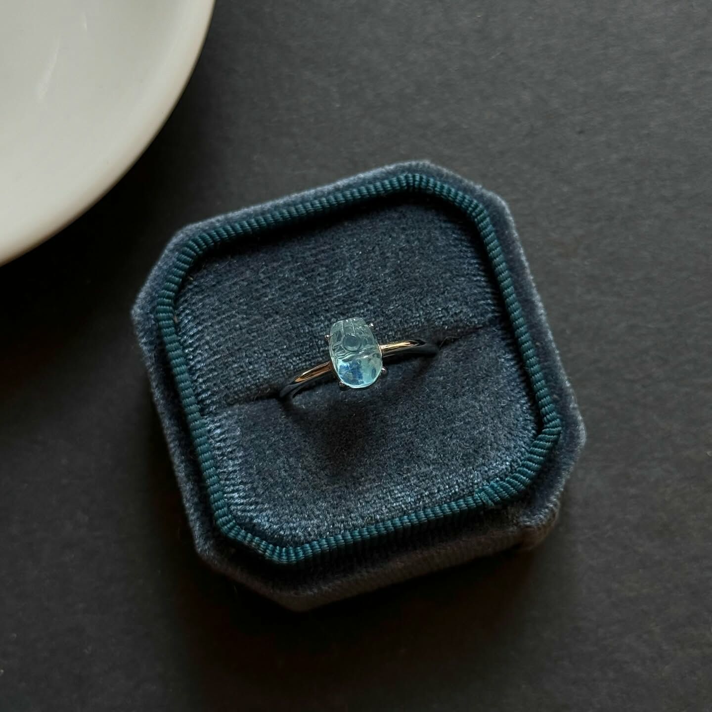 [原石] 海藍寶 貔貅 水晶戒指