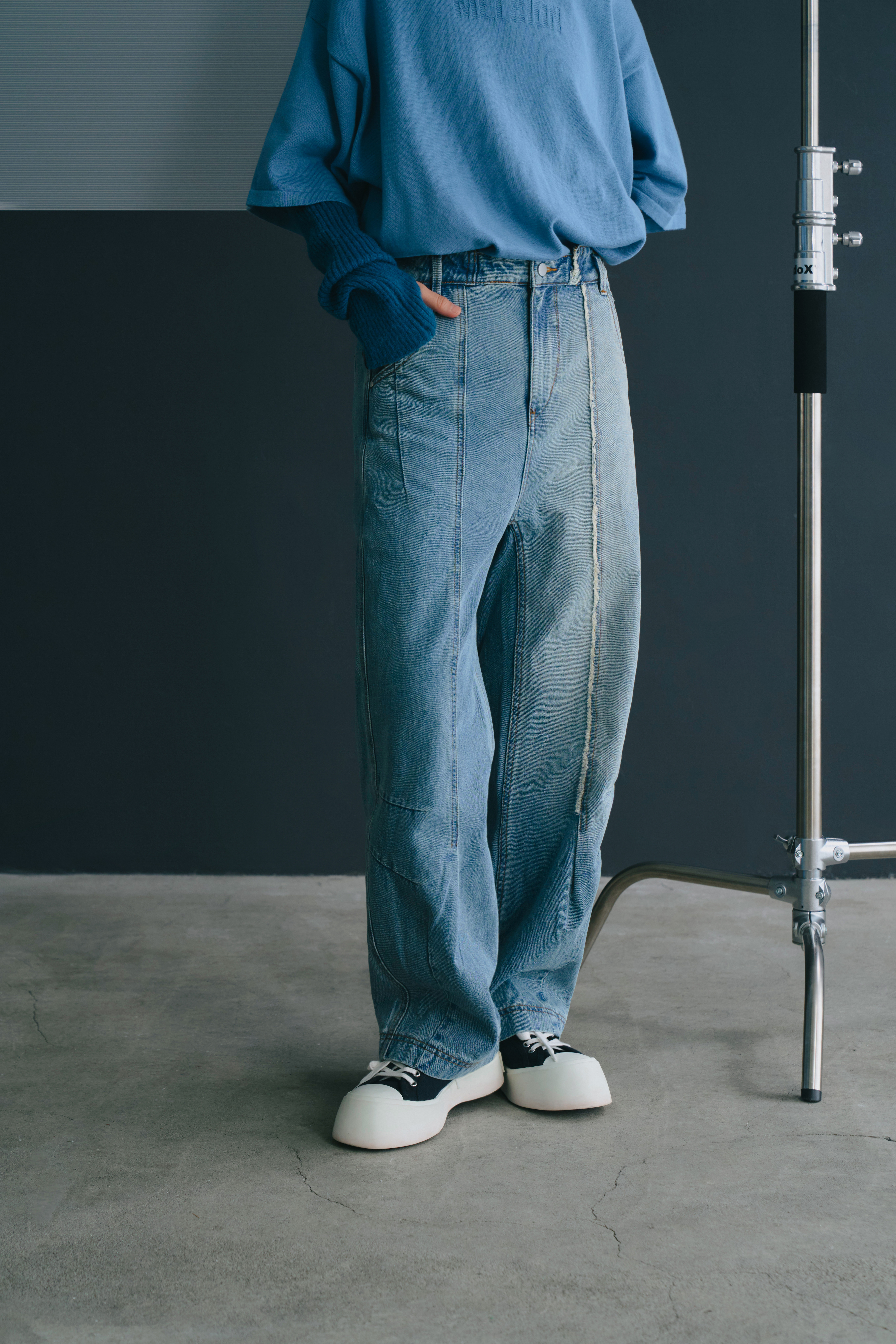 MELSIGN - Stitching Fringe Denim - Natural