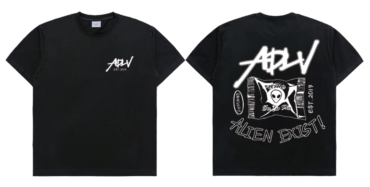 [K] ADLV ADLV ALIEN SHORT SLEEVE T-SHIRT BLACK, 25SS-TP-SS-AW-ADA-BLK (KAV1620)