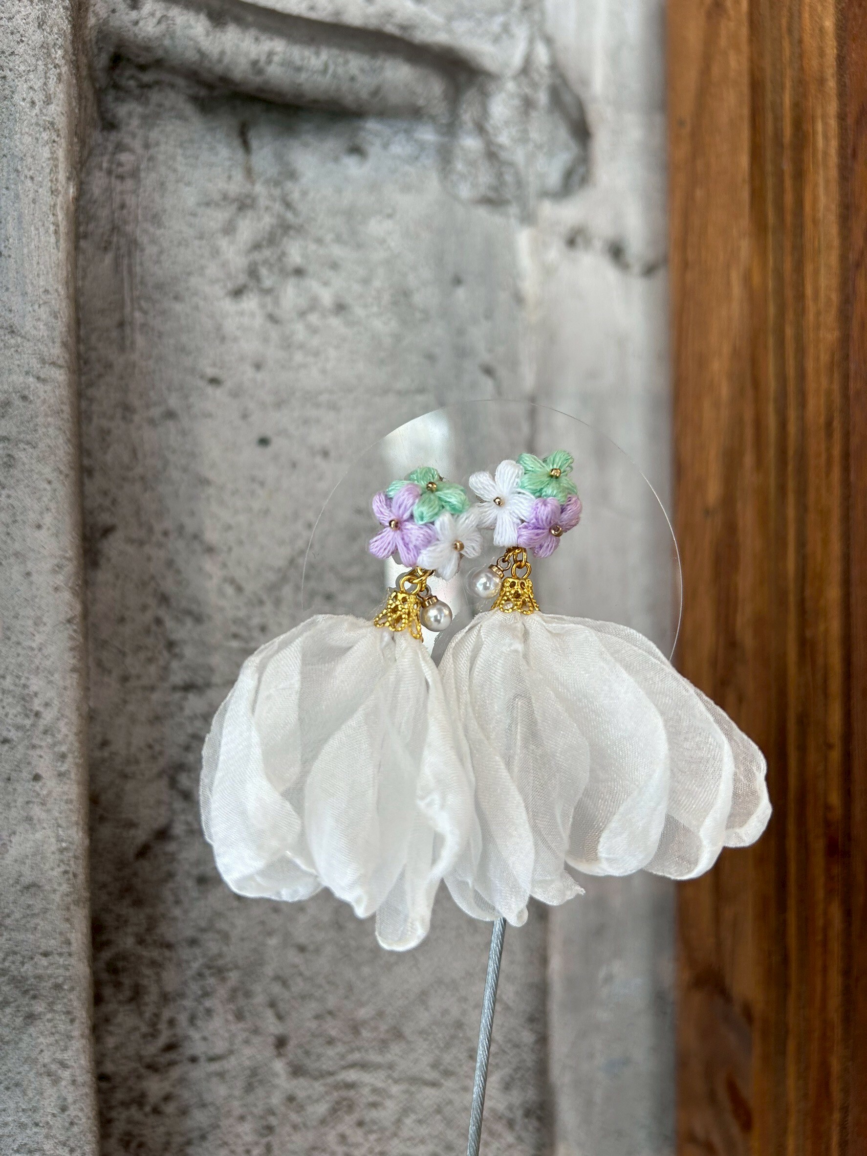 [ihana style] 夢幻流蘇耳環 | 耳夾 | NO.24