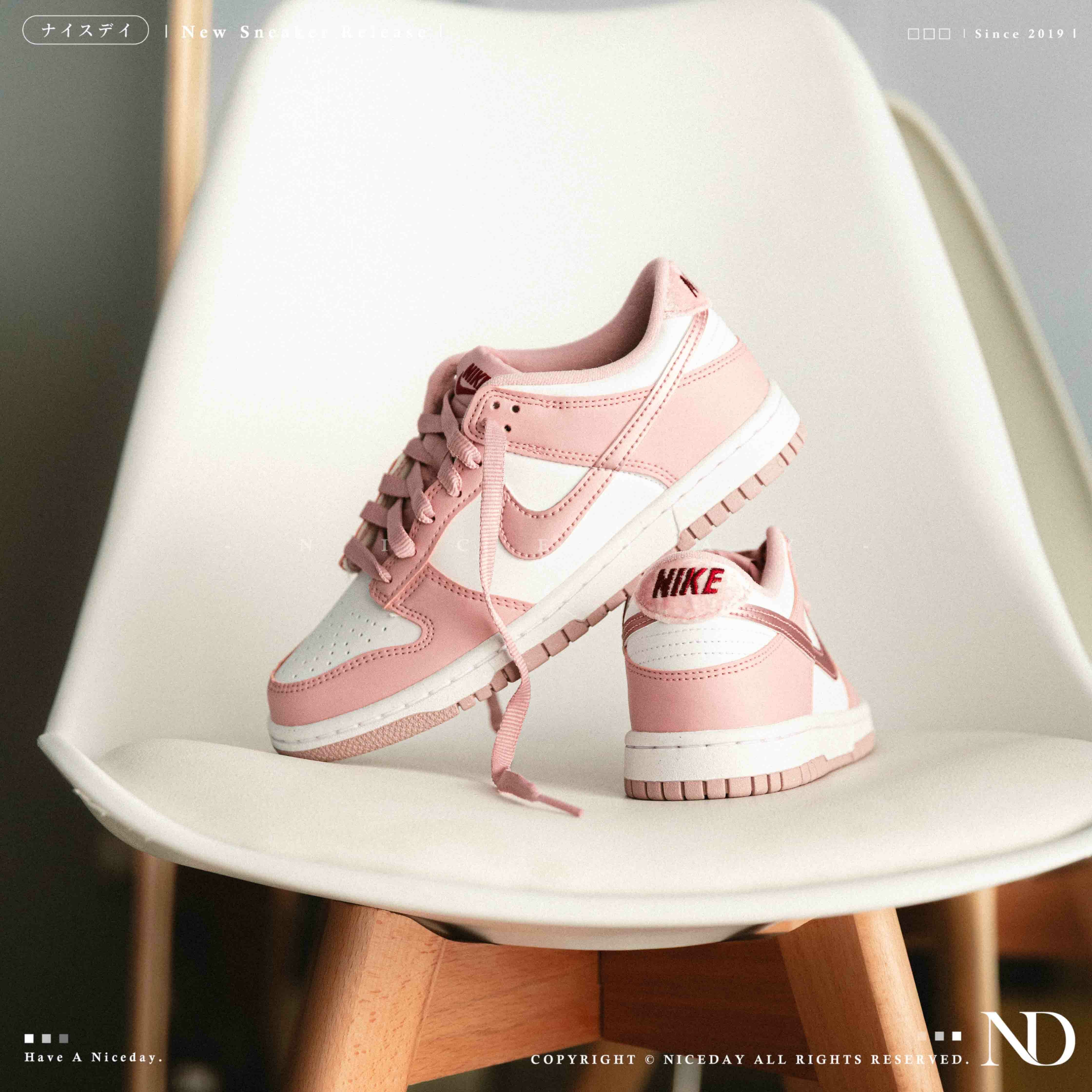 NICEDAY 現貨 Nike Dunk Low 櫻花粉 珠光粉 天鵝絨 絲絨 大童 DO6485-600