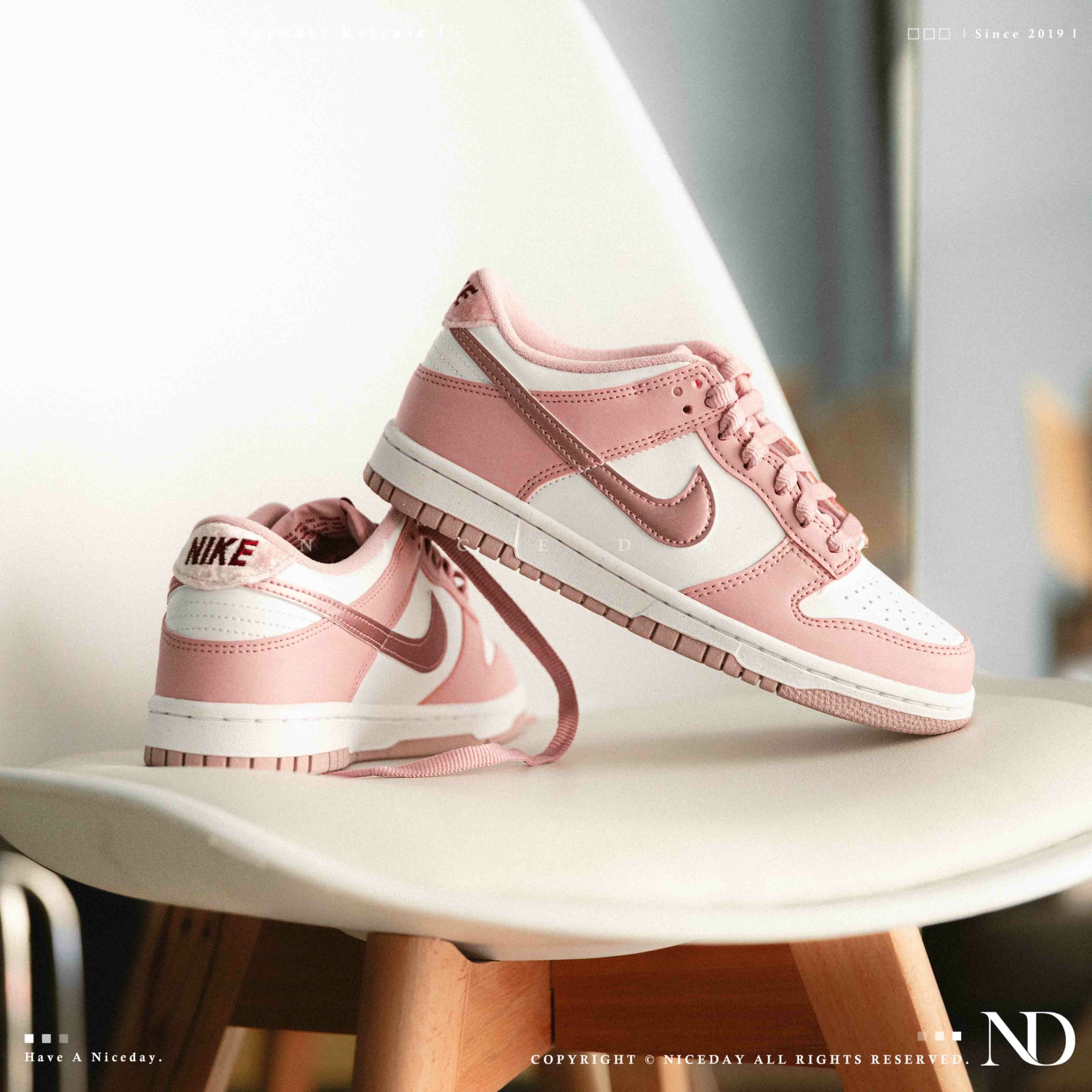 NICEDAY 現貨 Nike Dunk Low 櫻花粉 珠光粉 天鵝絨 絲絨 大童 DO6485-600