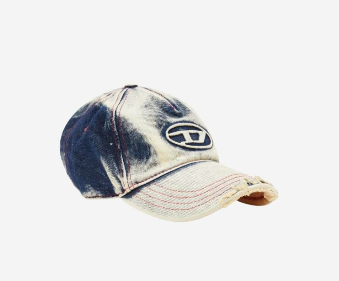 【代購】Diesel 水洗牛仔帽 C-Seymon Treated Denim Baseball Cap Blue White
