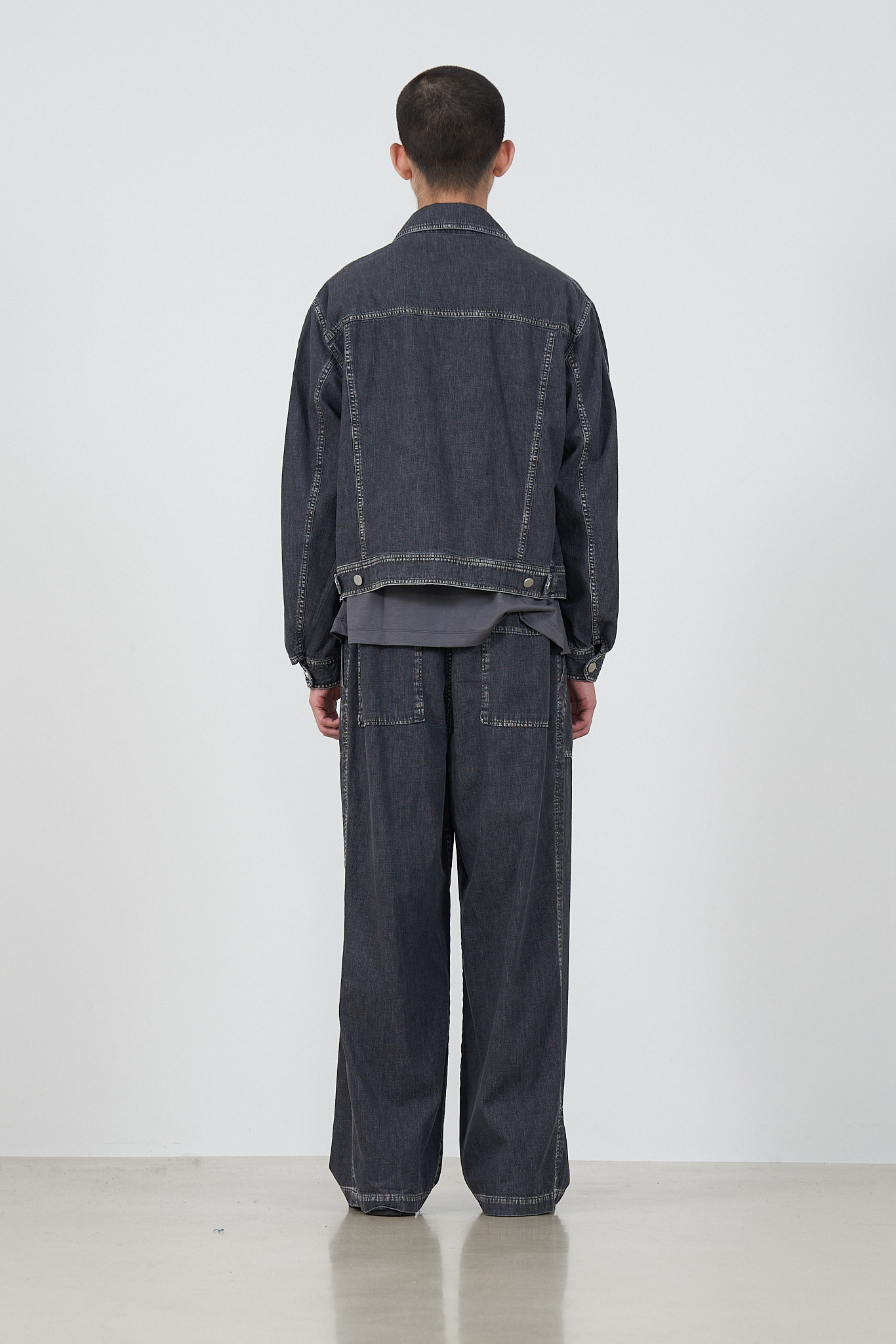YOKE LIGHT-WEIGHT DENIM 1TUCK WIDE BAKER PANTS (2COL)