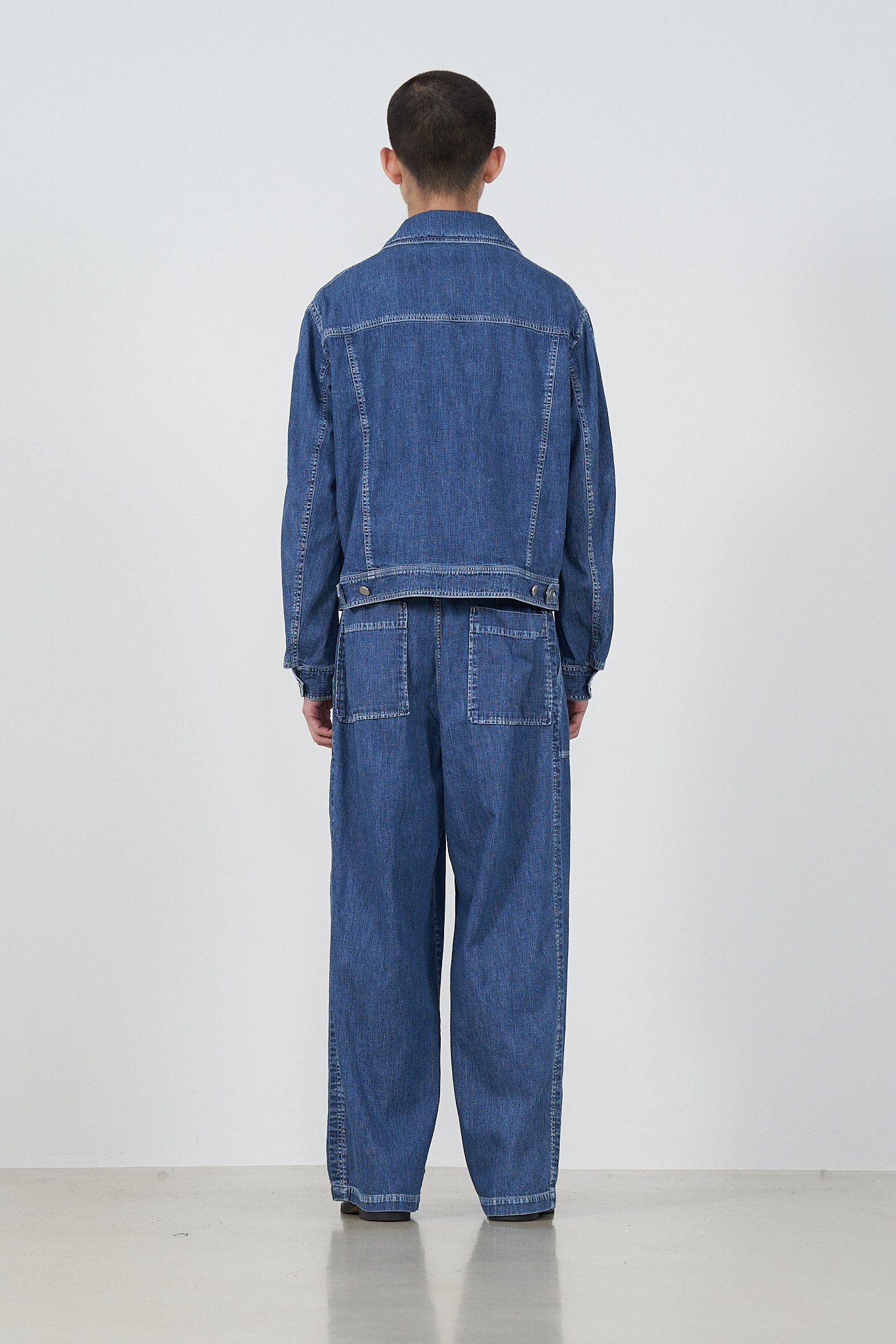 YOKE LIGHT-WEIGHT DENIM 1TUCK WIDE BAKER PANTS (2COL)