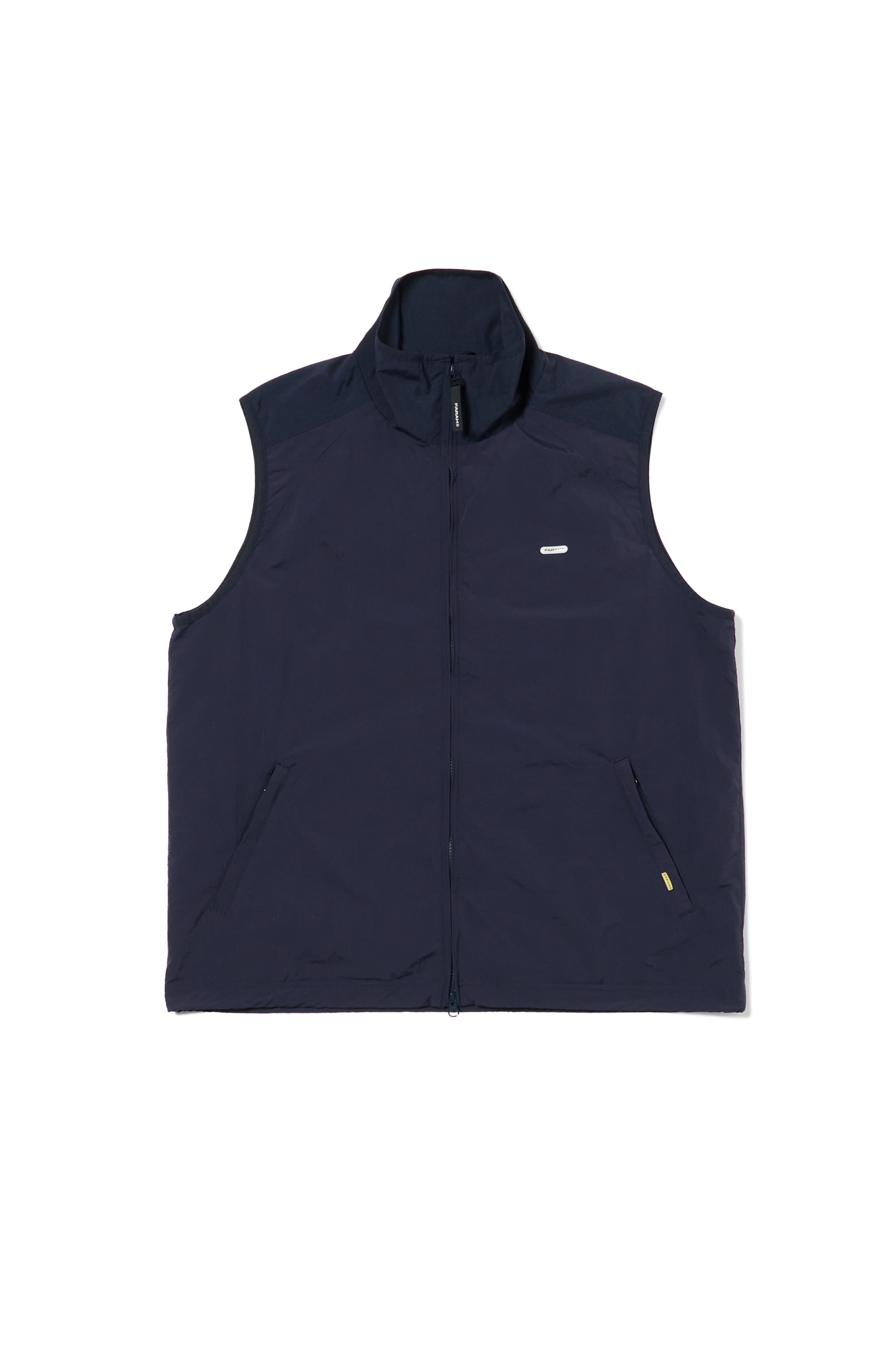 FARAH NYLON SWITCHING ZIP UP VEST (2COL)