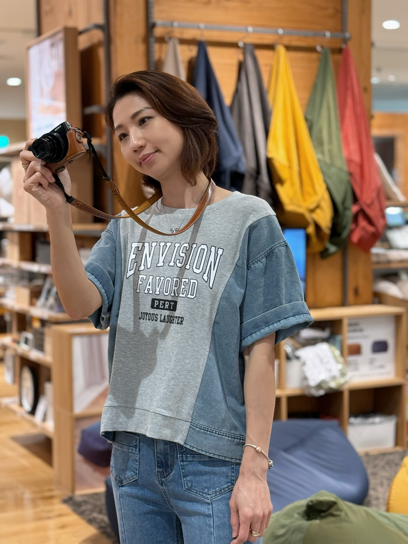 帥氣丹寧拼接Ｔ