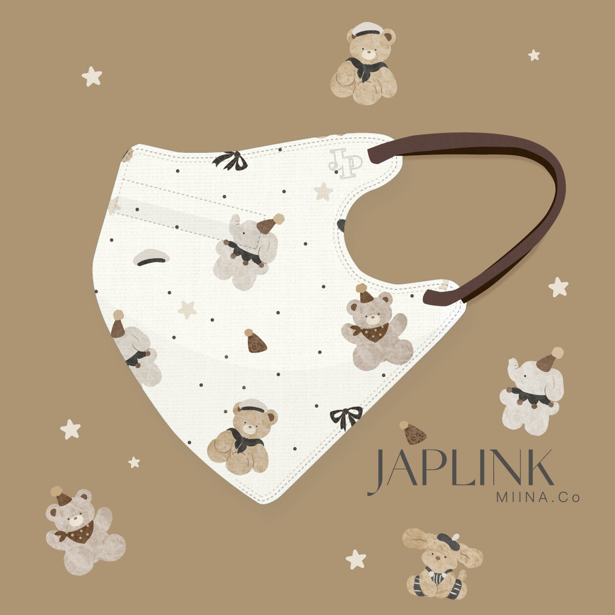 JAPLINK MASK 立體口罩【 HEPA 設計款 】布偶熊熊