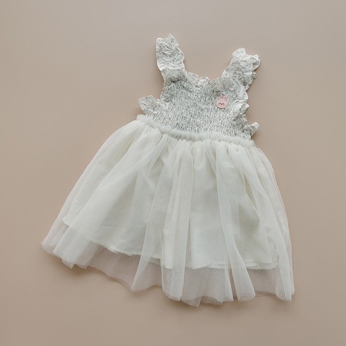 25S/S DTD兔兔碎花白紗連身裙