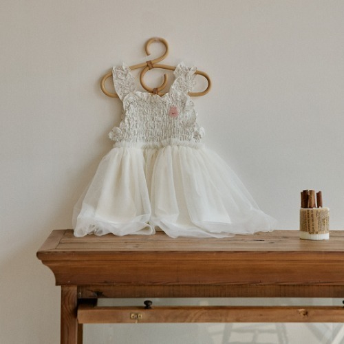 25S/S DTD兔兔碎花白紗連身裙