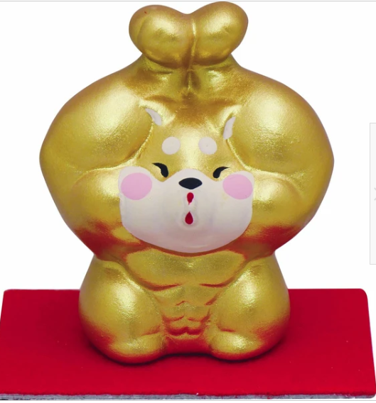 日式陶瓷強臂柴犬擺設(小)(雙手) (非日本製)