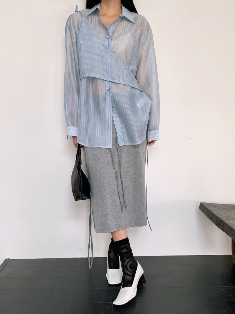 微透設計條紋襯衫