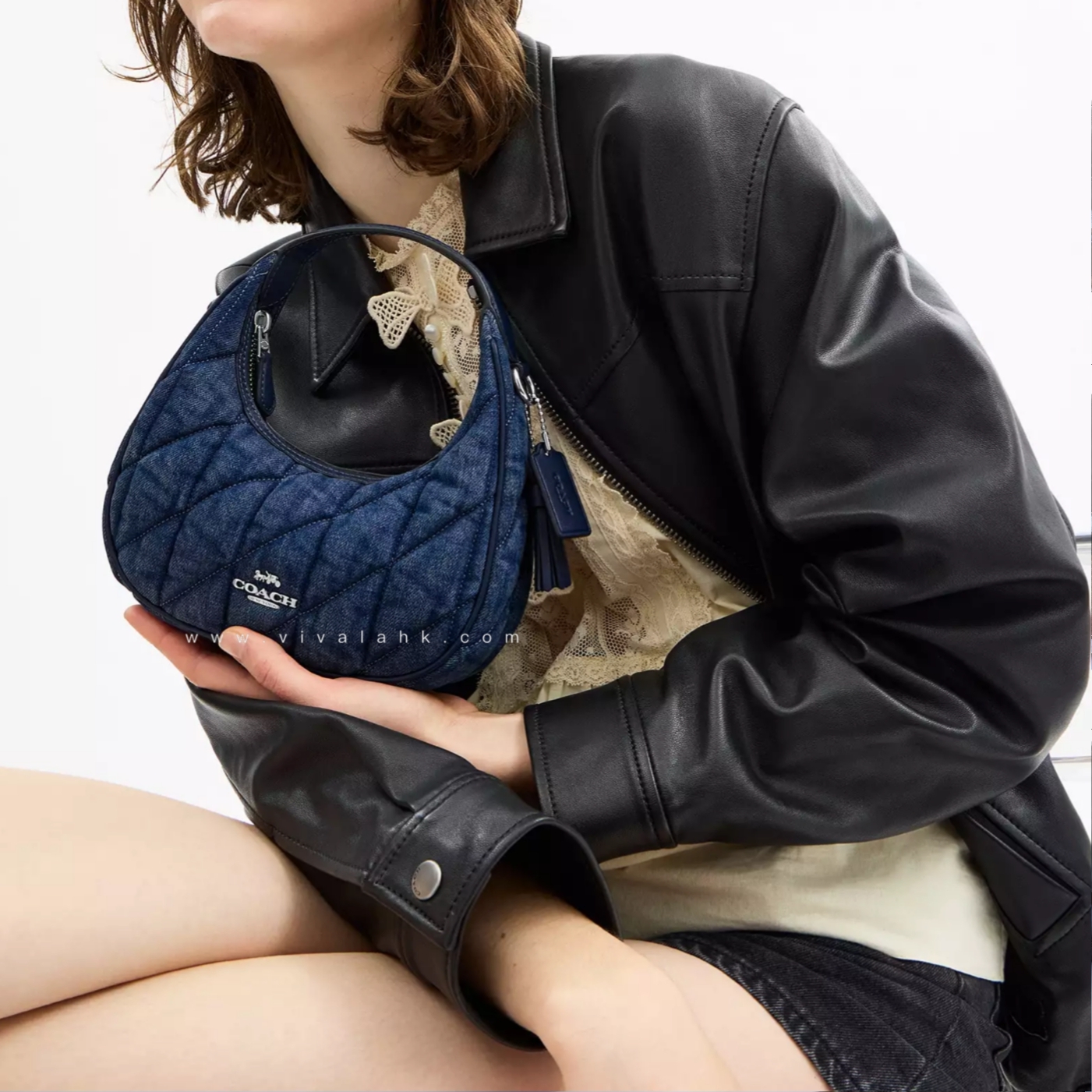 Coach - Carmen 手提+斜孭多用袋 (Mini) (繡線牛仔布) (CAK89)