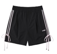 [K] NERDY PNES25HP0301 W'S RIBBON WOVEN SHORTS,BLACK, PNES25HP0301 (KN20)