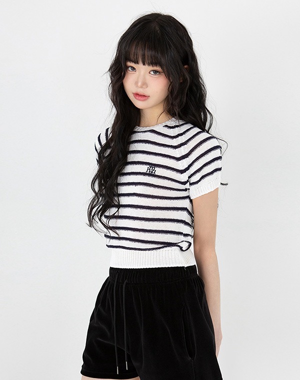 預訂｜MUAHMUAH BOUCLE STRIPE RAGLAN HALF KNIT