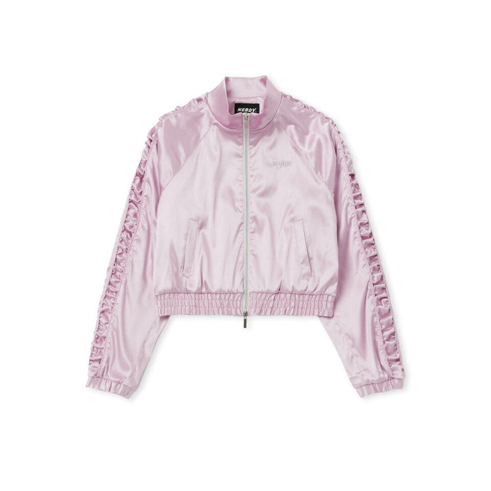 [K] NERDY PNES24TR1009 W'S SATIN TRACK TOP,PINK, PNES24TR1009 (KN90)