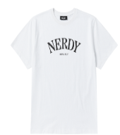 [K] NERDY PNEU24ST2500 SERIF ARCH LOGO S/S T-SHIRT,WHITE, PNEU24ST2500 (KN49)