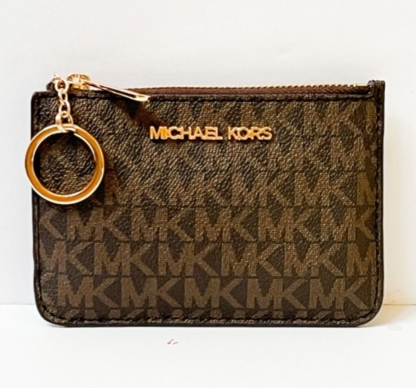[S] MICHAEL KORS 35H9GTVP1B JET SET TRAVEL SM TZ COINPOUCH W ID, BROWN, 193599222721 (SMK291)