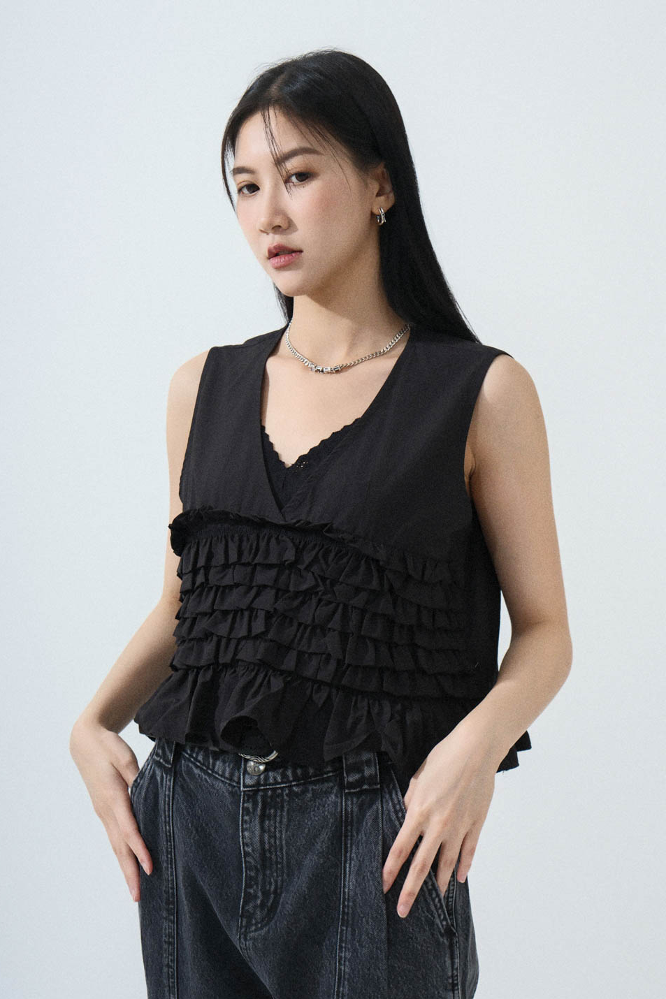 層層ruffles短背心（現貨款式）