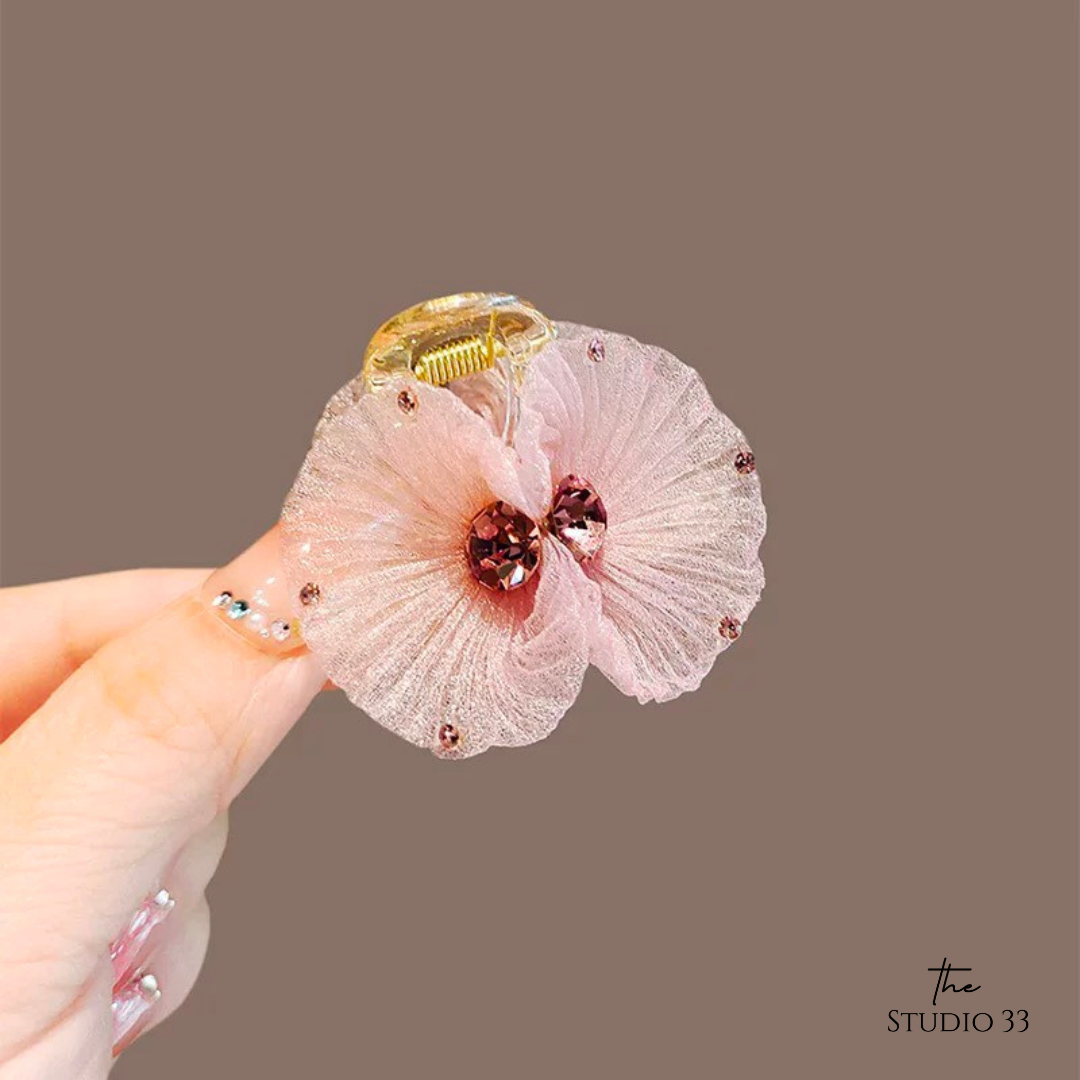 絹紗花朵小抓夾(特價)