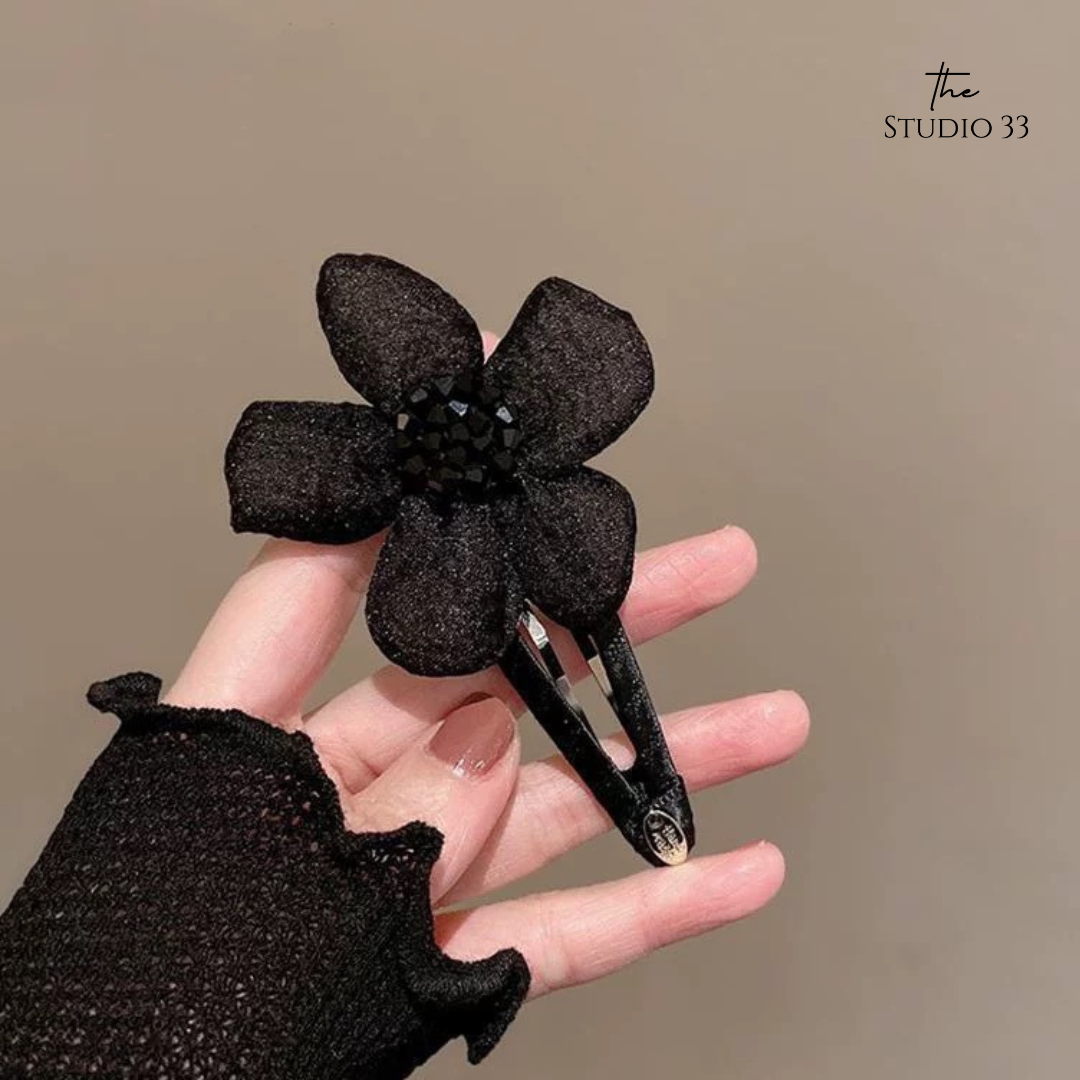 蕾絲花朵水鑽髮夾(特價)