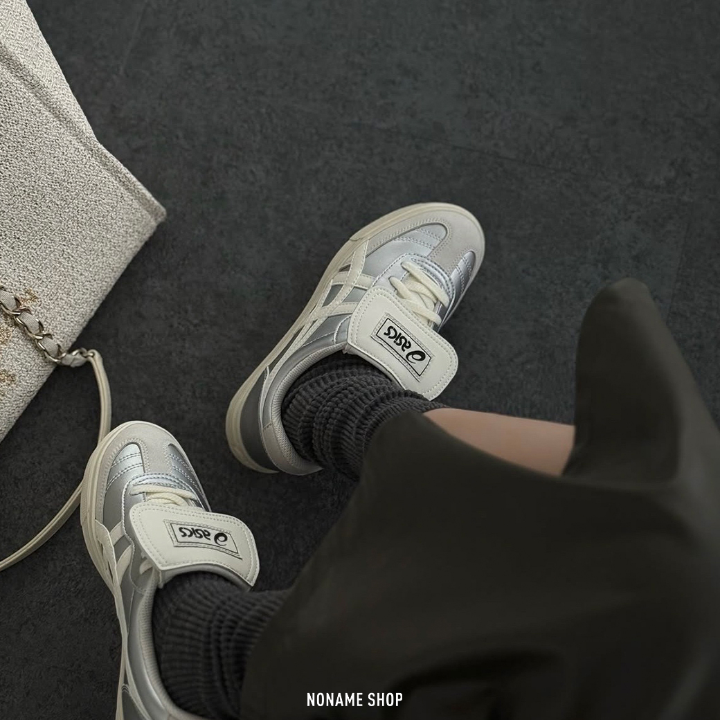 ASICS AARON 2.0 翻蓋鞋舌 德訓鞋 休閒鞋 液態銀 (男/女同款)