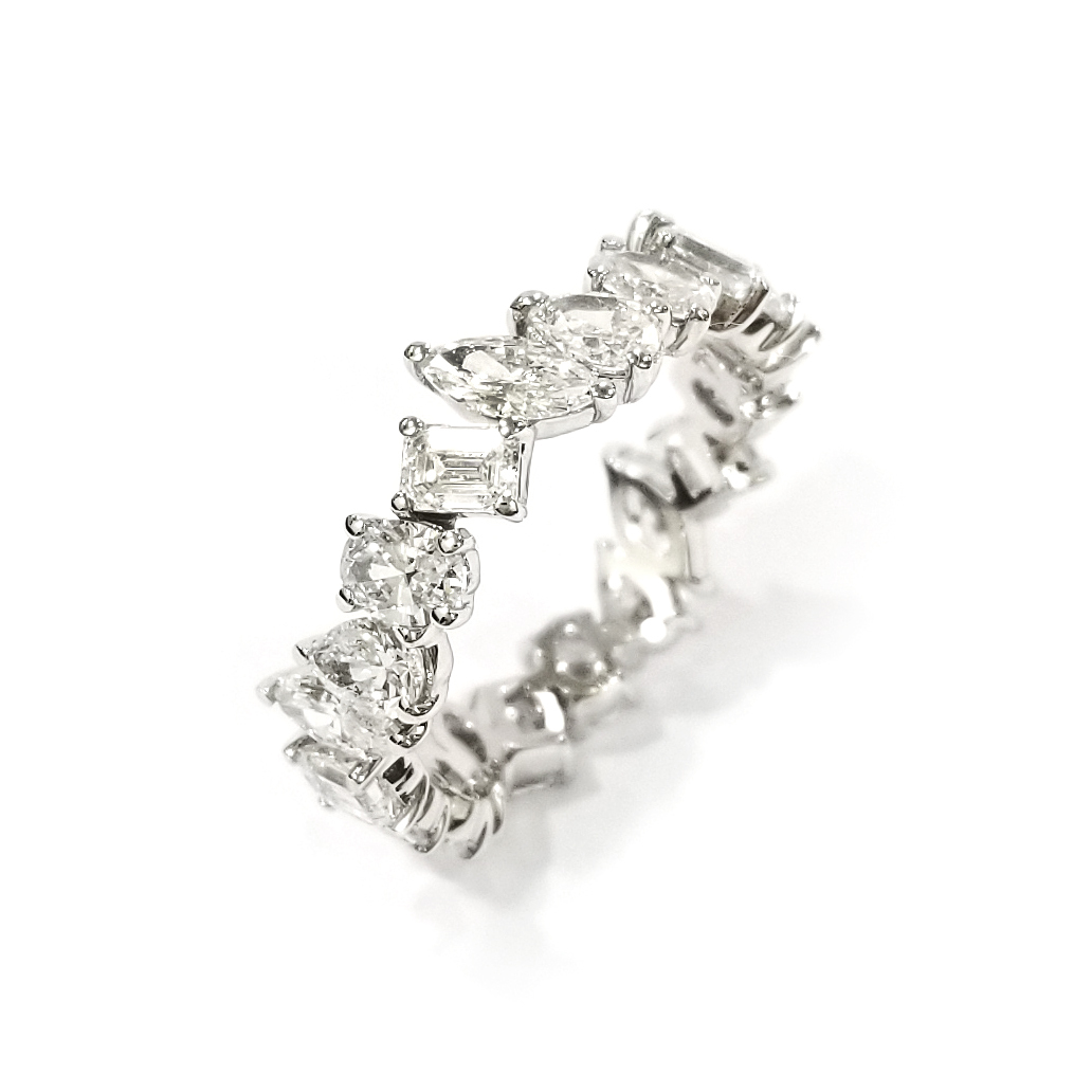 18K白金 實驗室雜形培育鑽石戒指