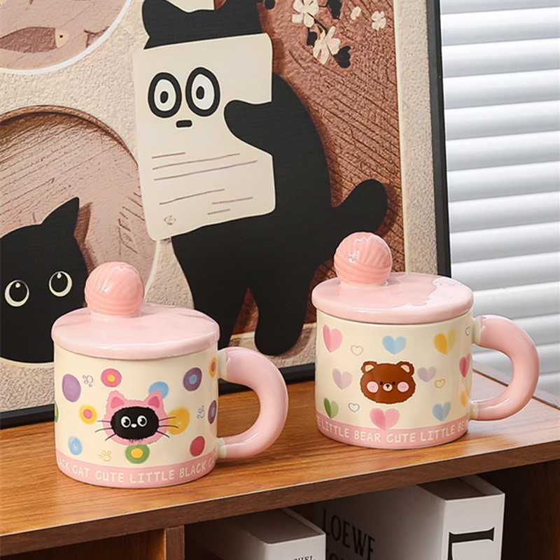 Pink Cute Pet Lidded Mug