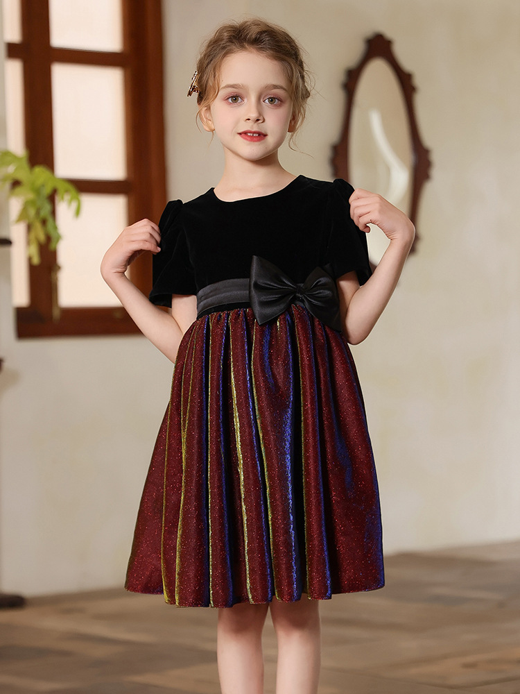 火焰紅及膝鋼琴生日表演禮服裙