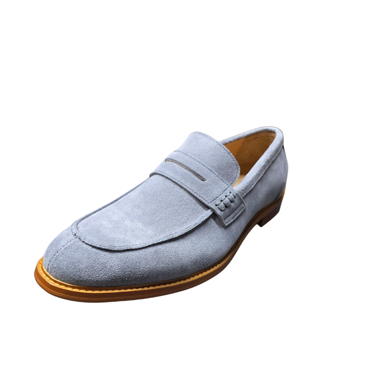 Revic 男裝休閒皮鞋 | OF-43B｜灰色絨面樂福皮鞋