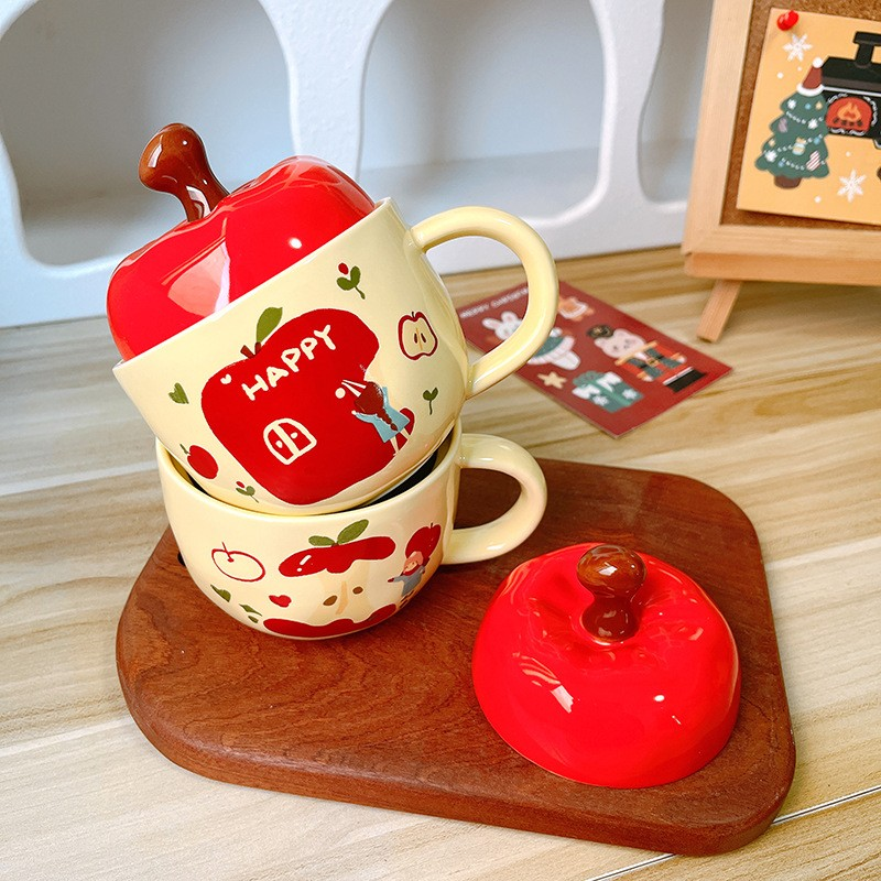 Apple Lidded Spoon Mug