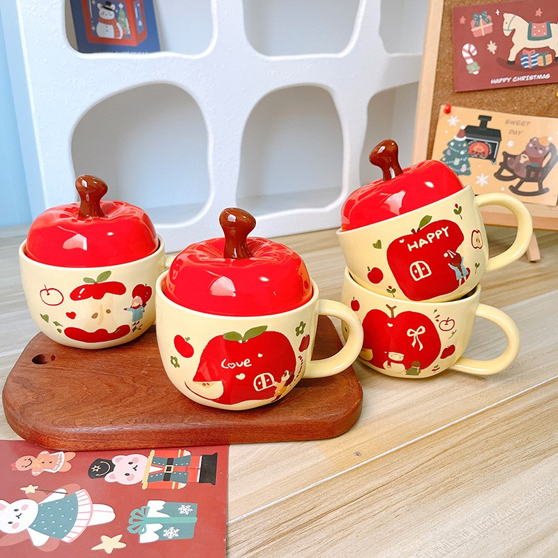 Apple Lidded Spoon Mug