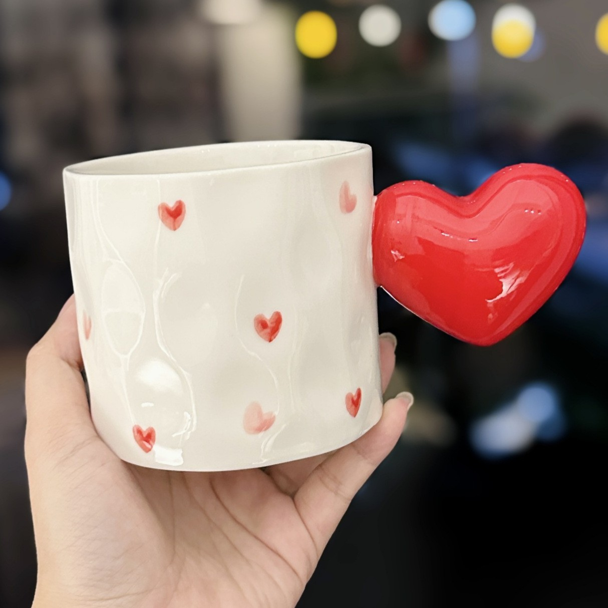 Hand-painted Heart Mug without Spoon