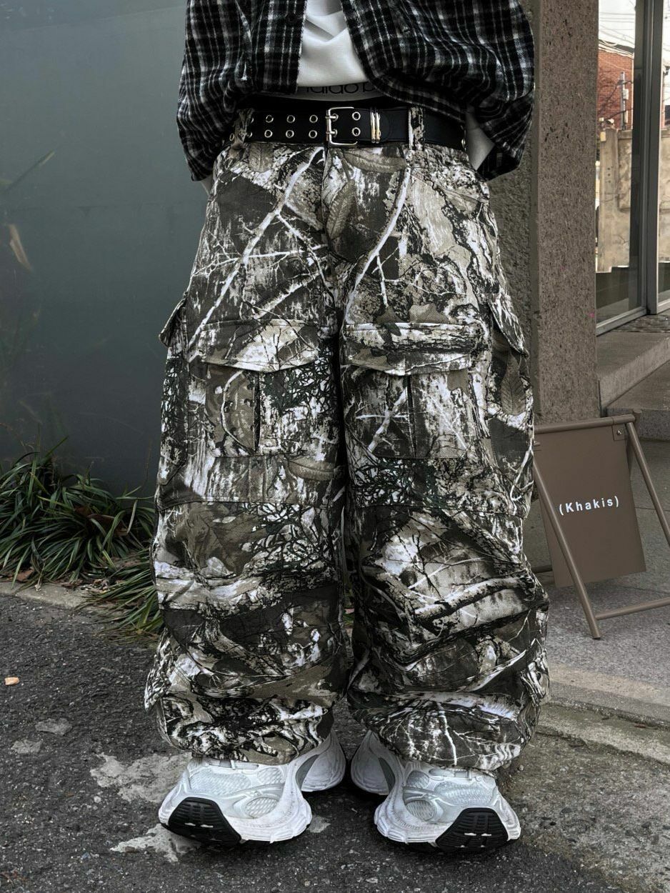 圖案工裝鬆身褲 SUB-032P