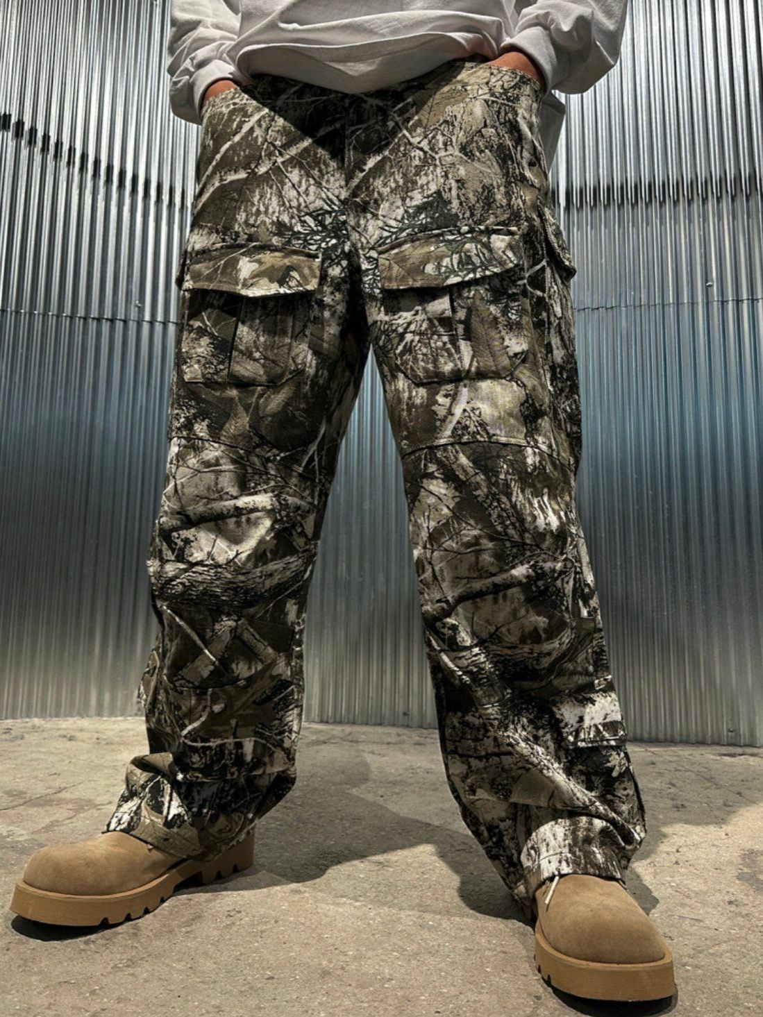 圖案工裝鬆身褲 SUB-032P