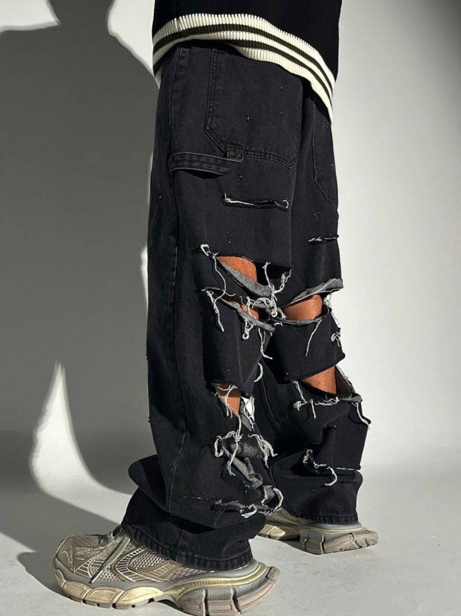 破洞鬆身牛仔褲 SUB-033P