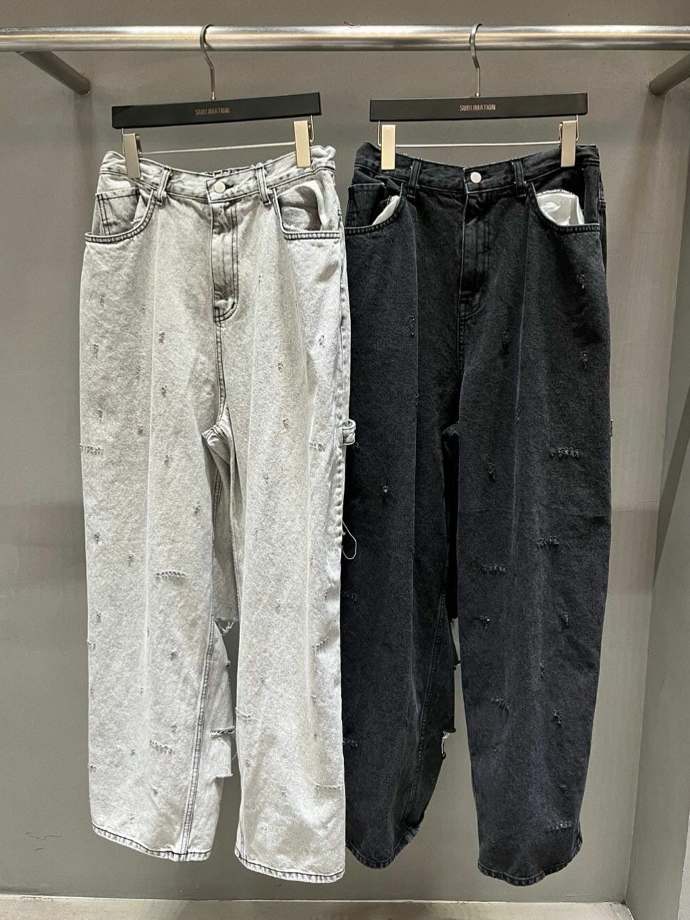 破洞鬆身牛仔褲 SUB-033P