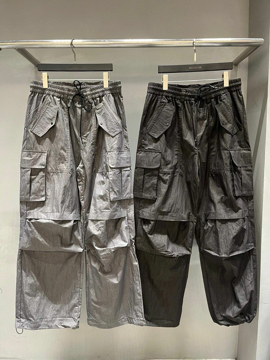 淨色可束腳工裝鬆身褲 SUB-036P