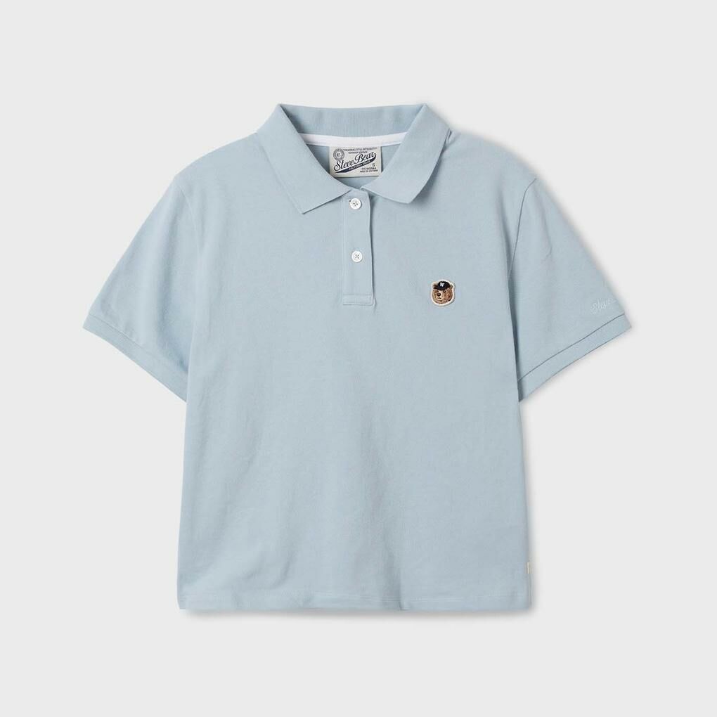 [K] WHO.A.U WHHAF2411F51 Steve Crop Collar T-S, Light Blue, WHHAF2411F51 (KWAU46)