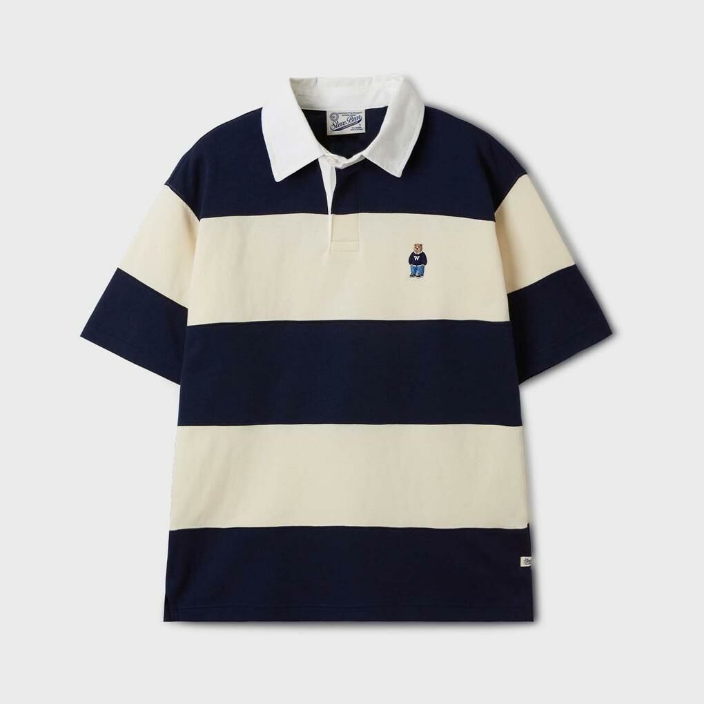 [K] WHO.A.U WHHAF2421U59 Steve Colorblock Collar T-S, Navy, WHHAF2421U59 (KWAU53)