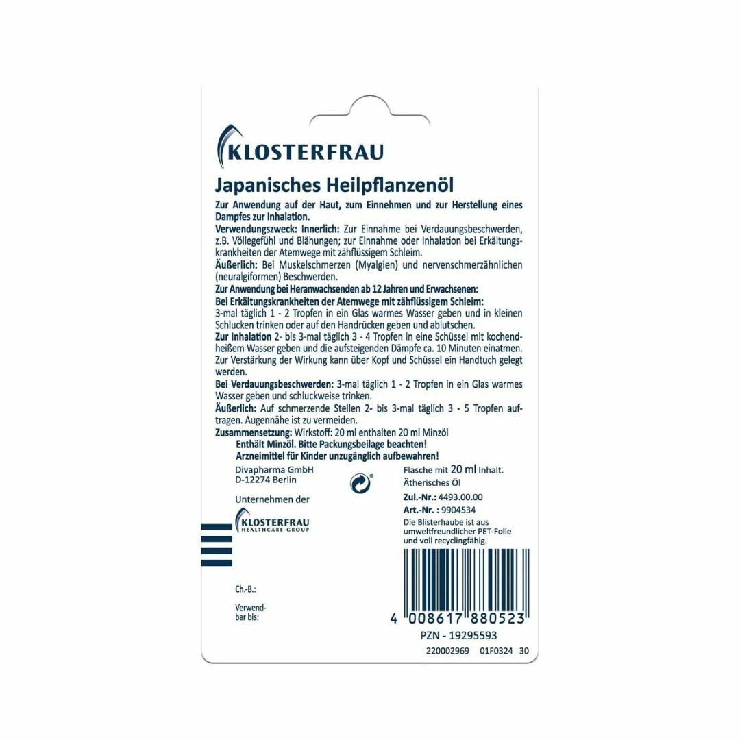 Klosterfrau Japanese Mint Oil 20ml