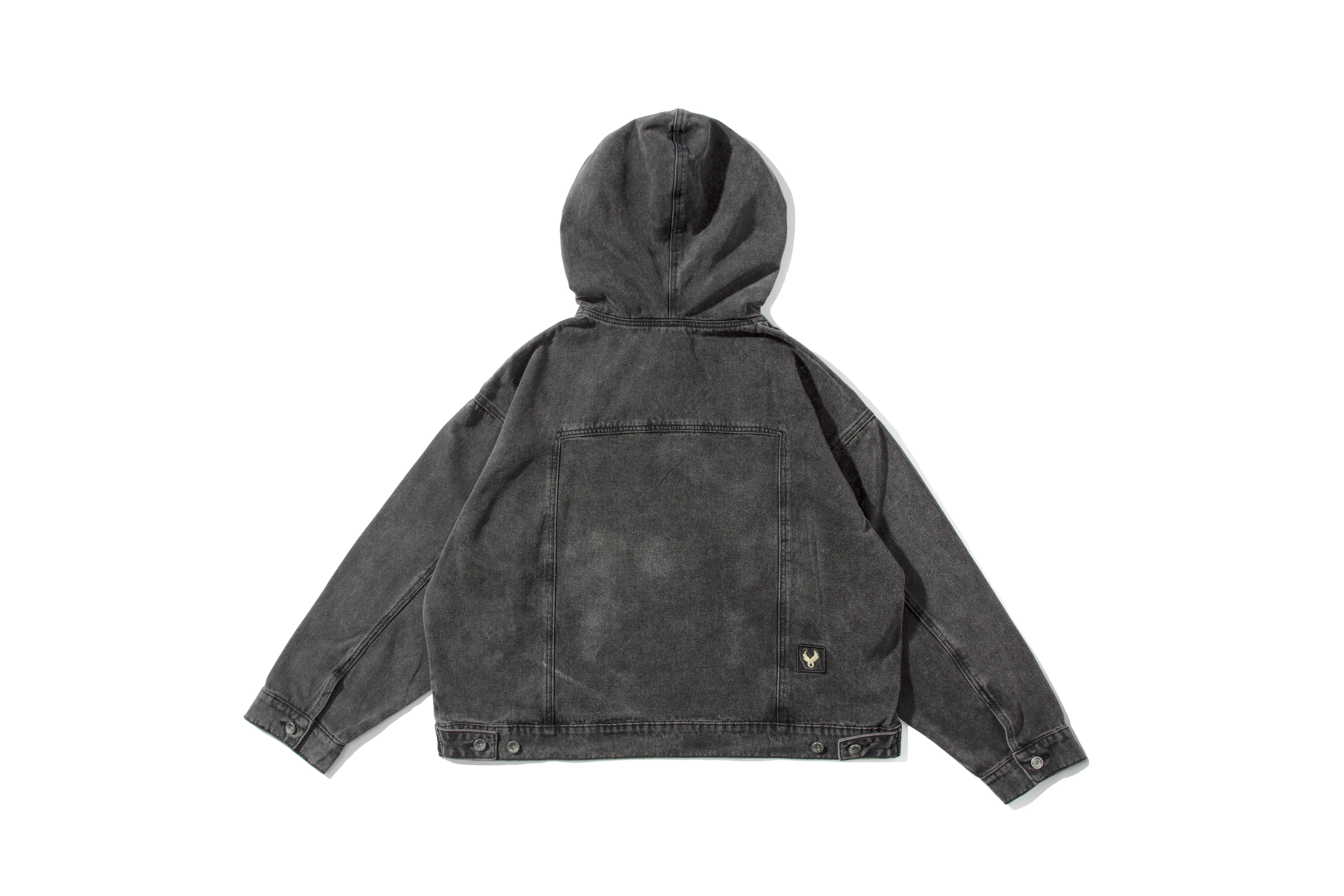 REMIX "Washed Half-Zipped Hoodie" (Black)