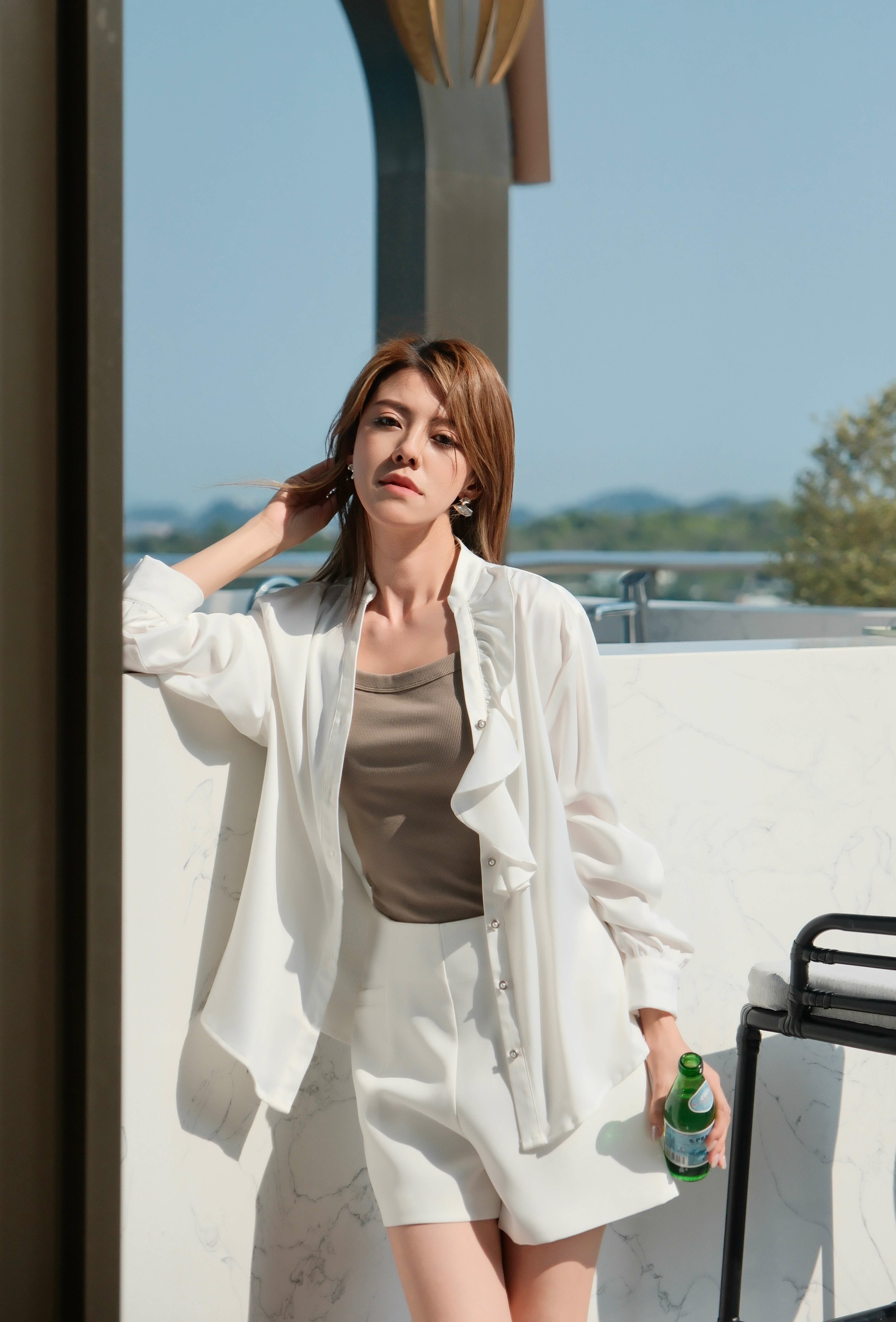 Ruffled Silk-Blend Blouse_SH252L07