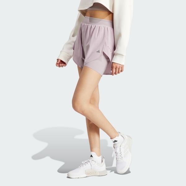 ADIDAS 短褲 D4T HIIT 2IN1SH 粉色 訓練 內搭 運動短褲 女 IU1140