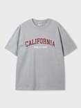 [K] WHO.A.U WHRPF2402UAC California Logo T-s, Melange Gray, WHRPF2402UAC (KWAU137)