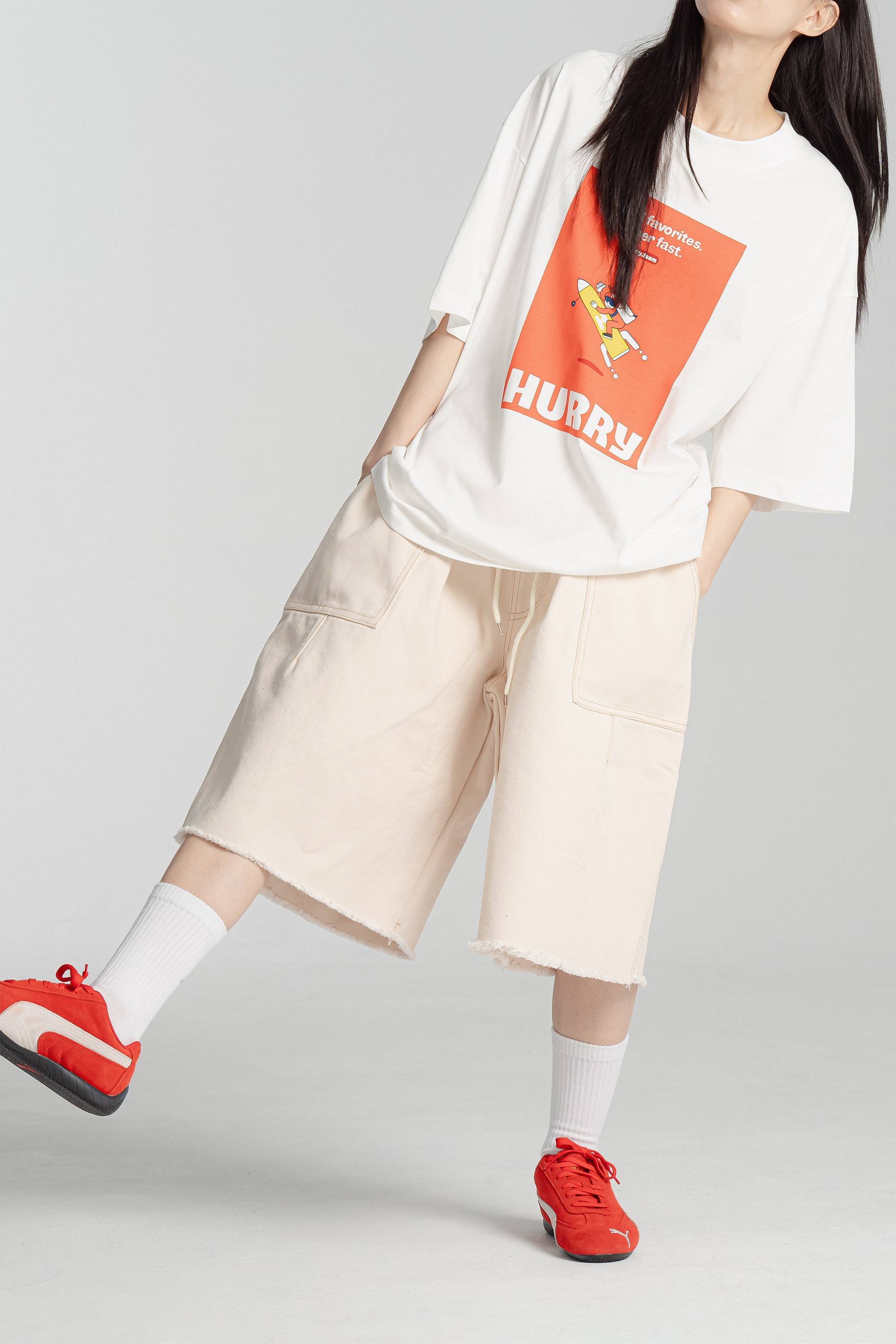 超挺版!車線毛邊六分褲 3色